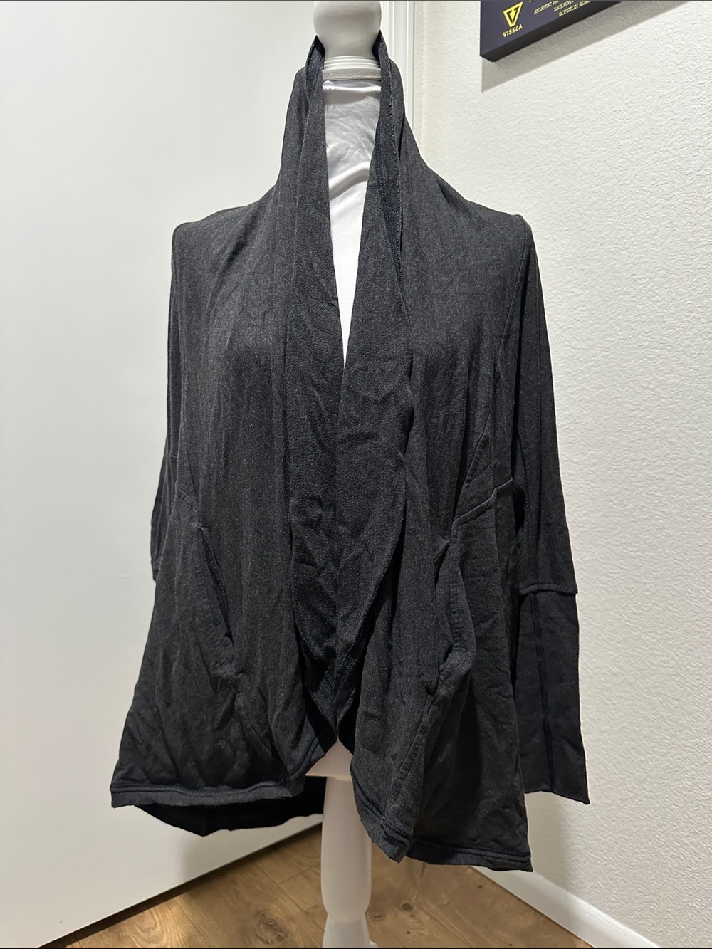 lululemon athletica Black Open-Front Draped Cardigan